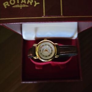 Gold and Brown Leather Watch